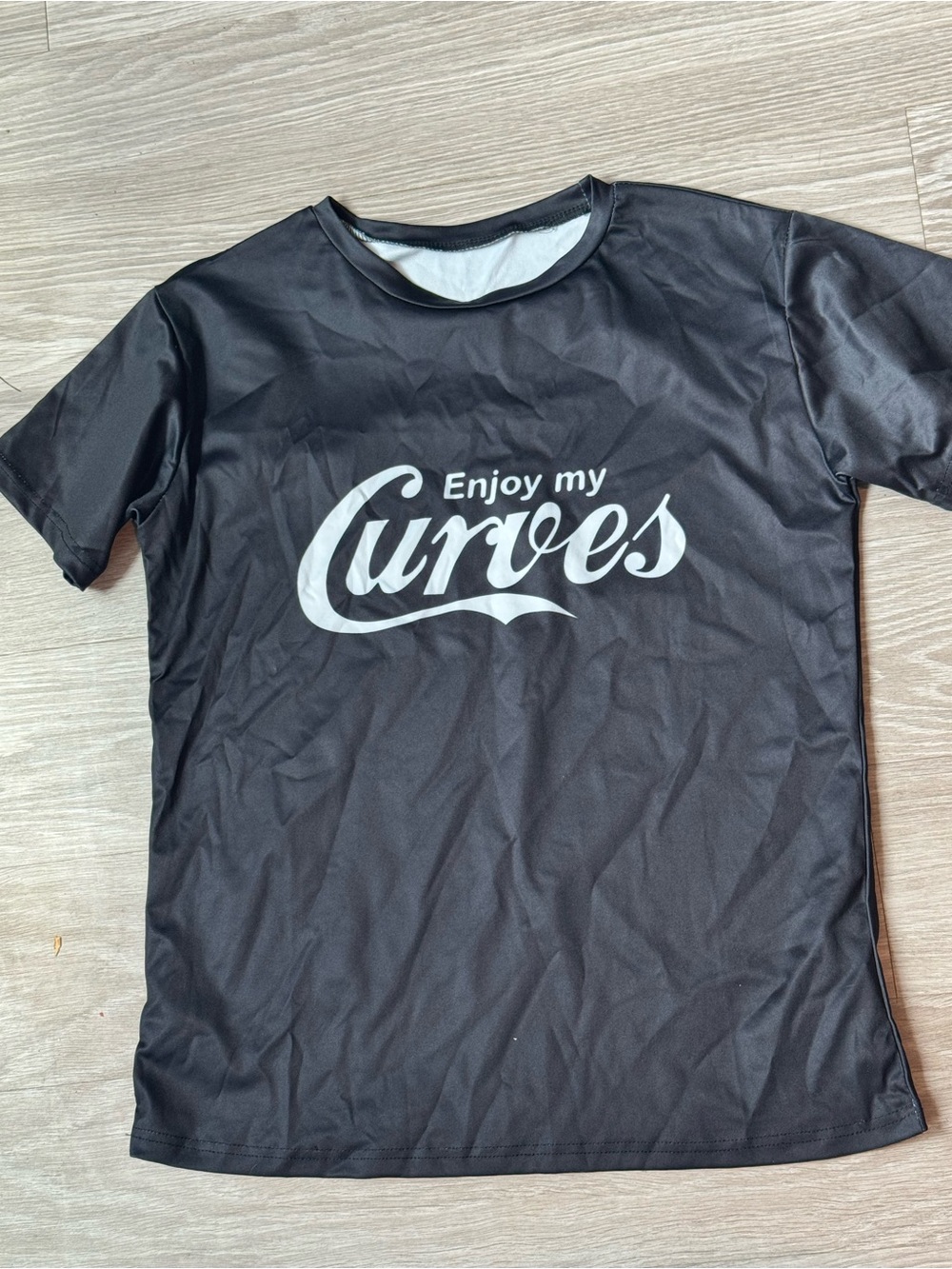 Enjoy My Curves Black Graphic Men’s Crew Neck Shirt